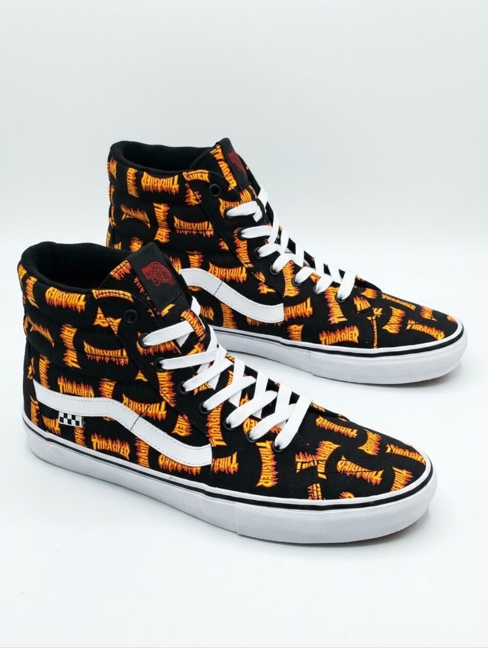 Vans Skate Sk8-Hi Thrasher Flame Black Men’s 8    Women’s 9.5 New